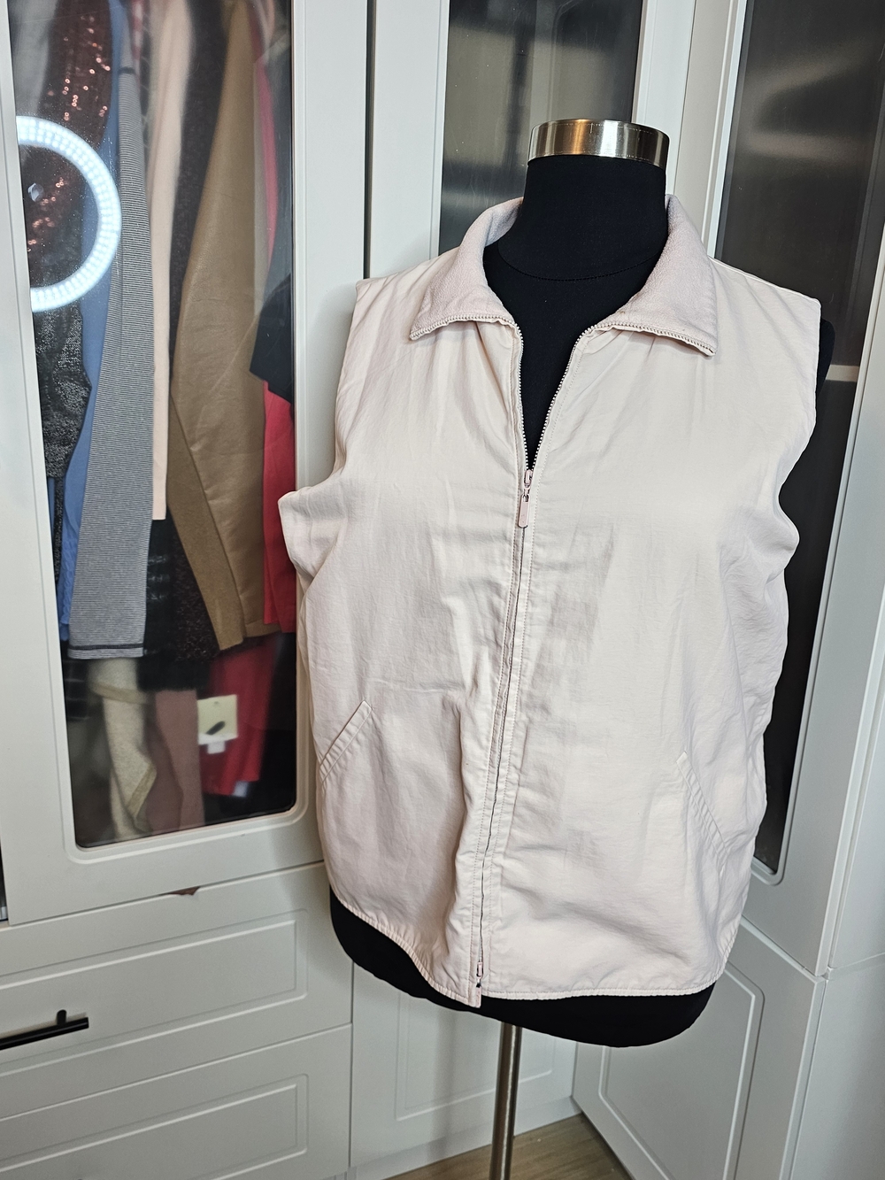 Eileen Fisher Pale Pink Sleeveless Zip Vest Size 1X